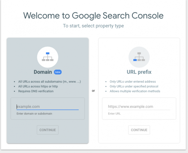 Add your domain to Google Search Console
